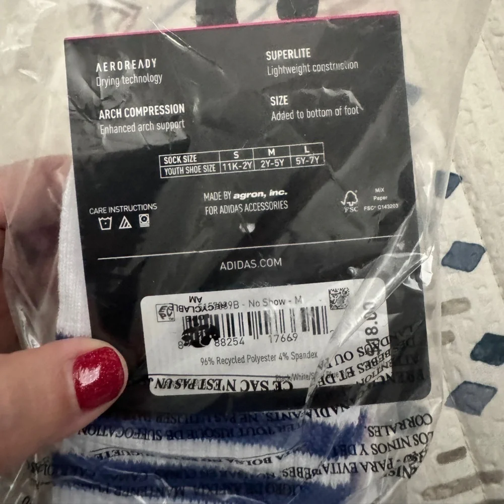 Girls Adidas Superlite Socks- 6 pair
